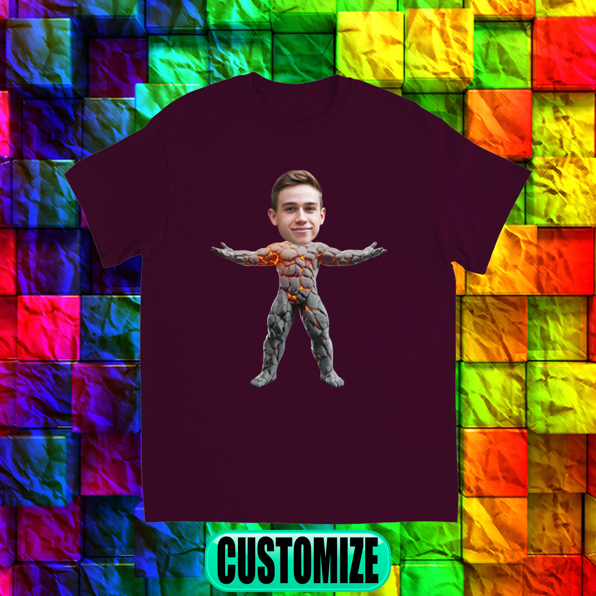 CUSTOM CHARACTER T-SHIRT (STONE MAN)