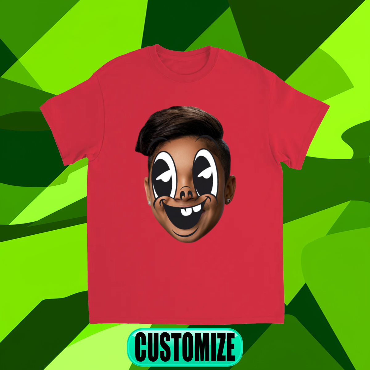 CUSTOM FACE OVERLAY T-SHIRT (FACE 8)