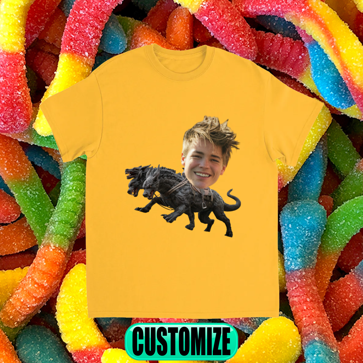 CUSTOM RIDING MOUNT T-SHIRT ( 3 HEADED DRAGON)