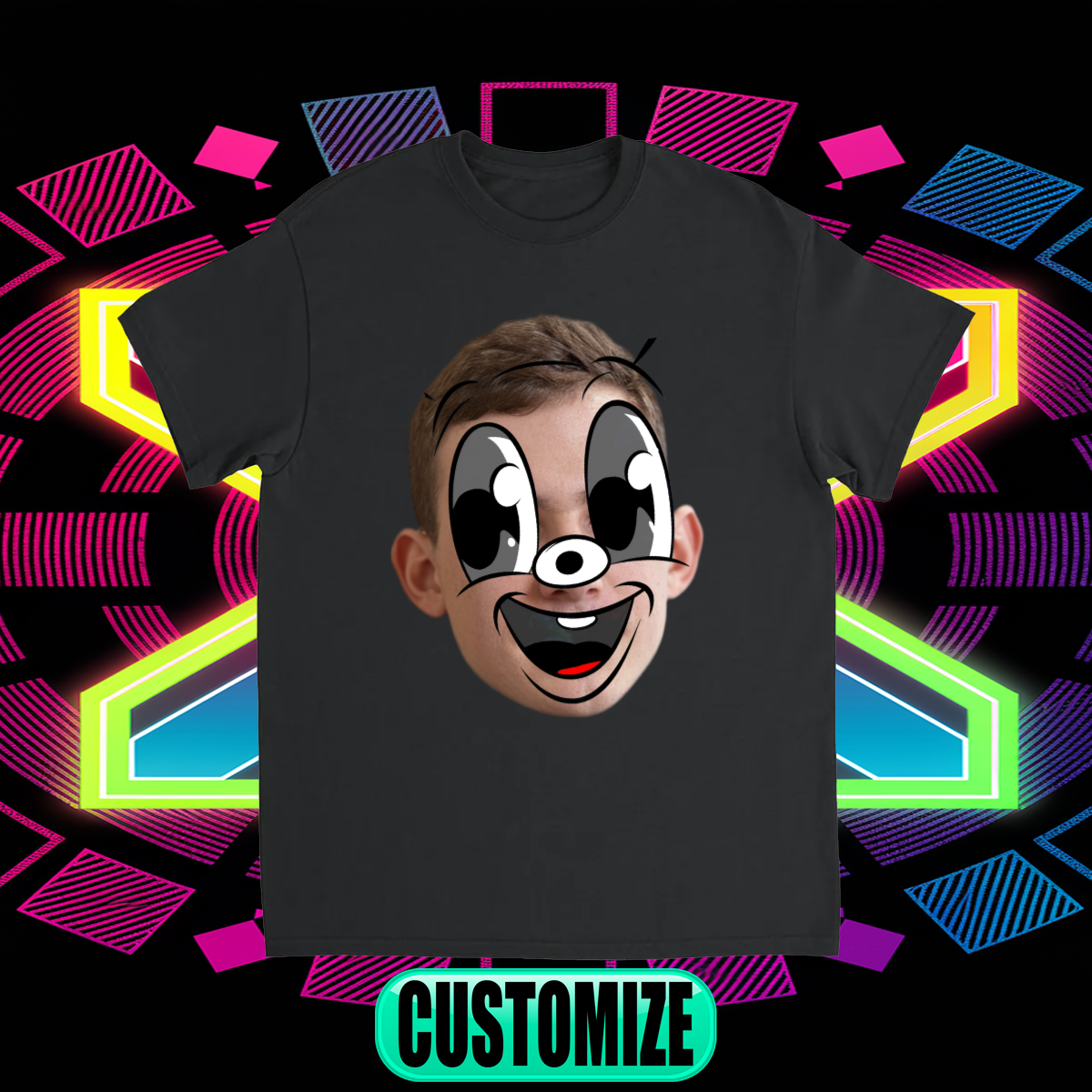 CUSTOM FACE OVERLAY T-SHIRT (FACE 5)