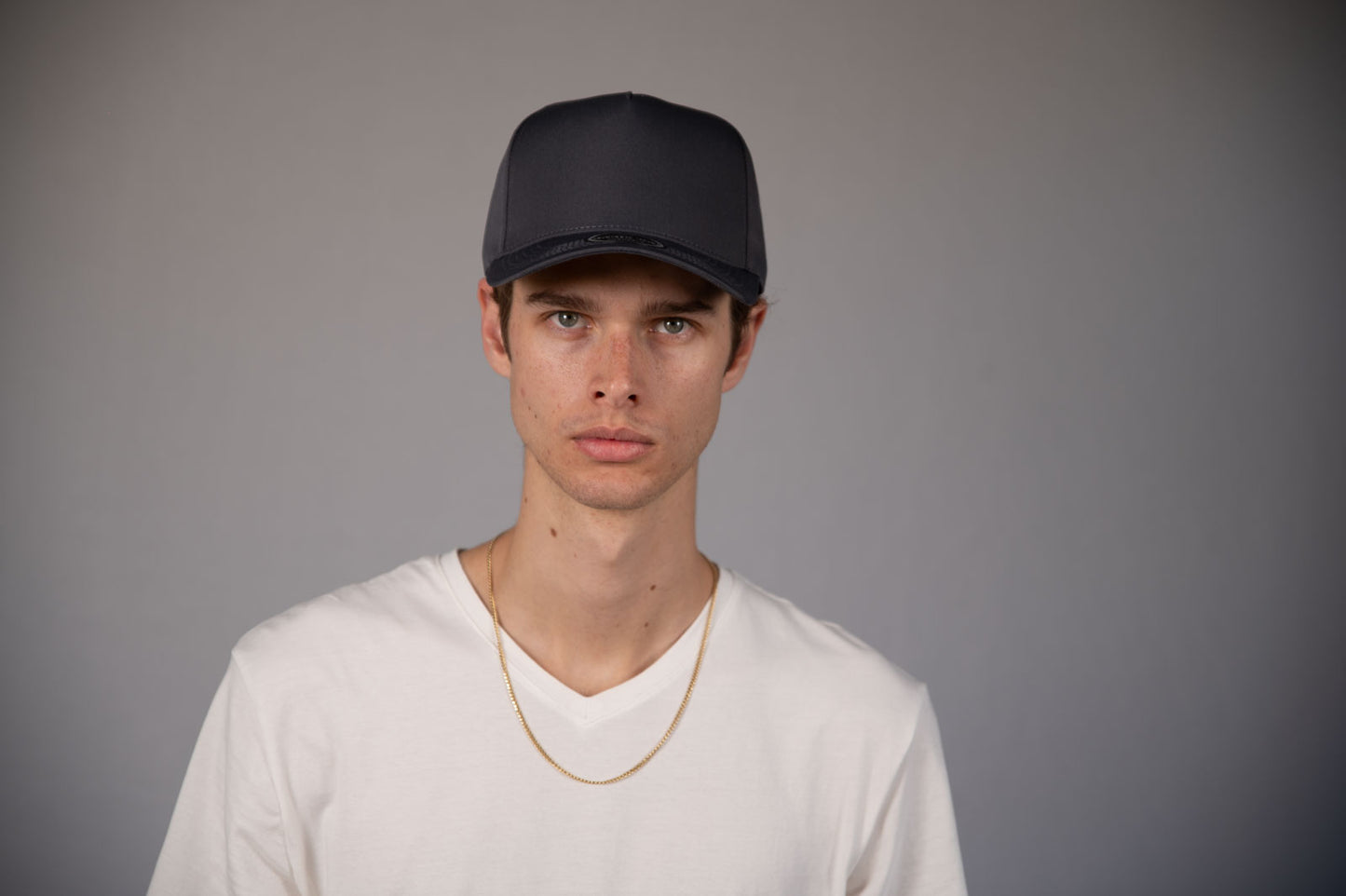 5-Panel Snapback (Curved Bill) — Dark Grey — Dozen Pack