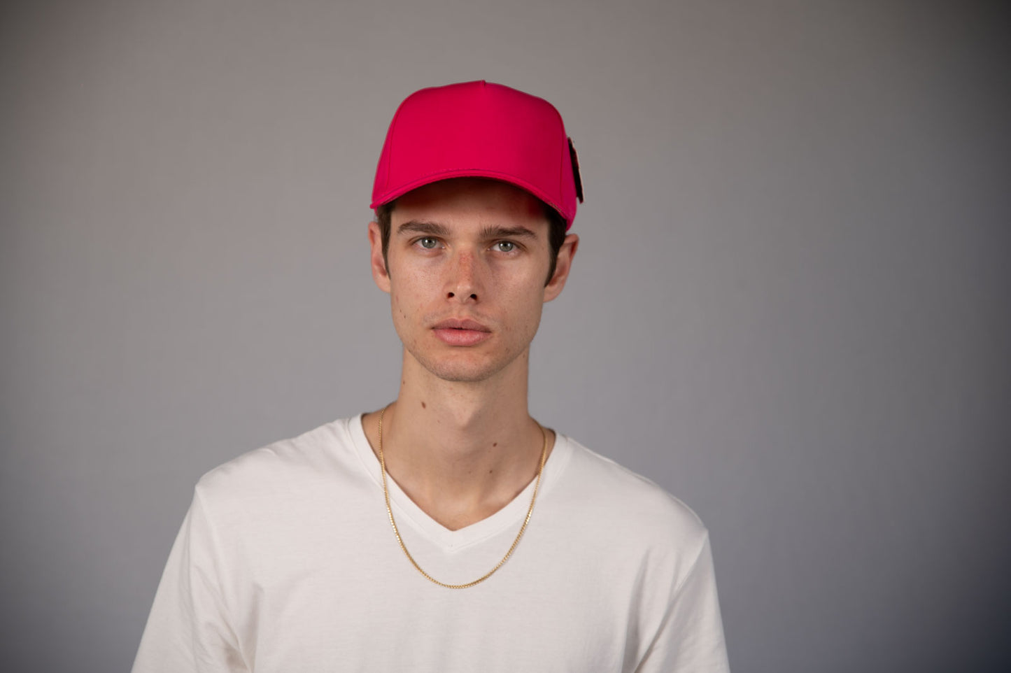 5-Panel Snapback (Curved Bill) — Hot Pink — Dozen Pack
