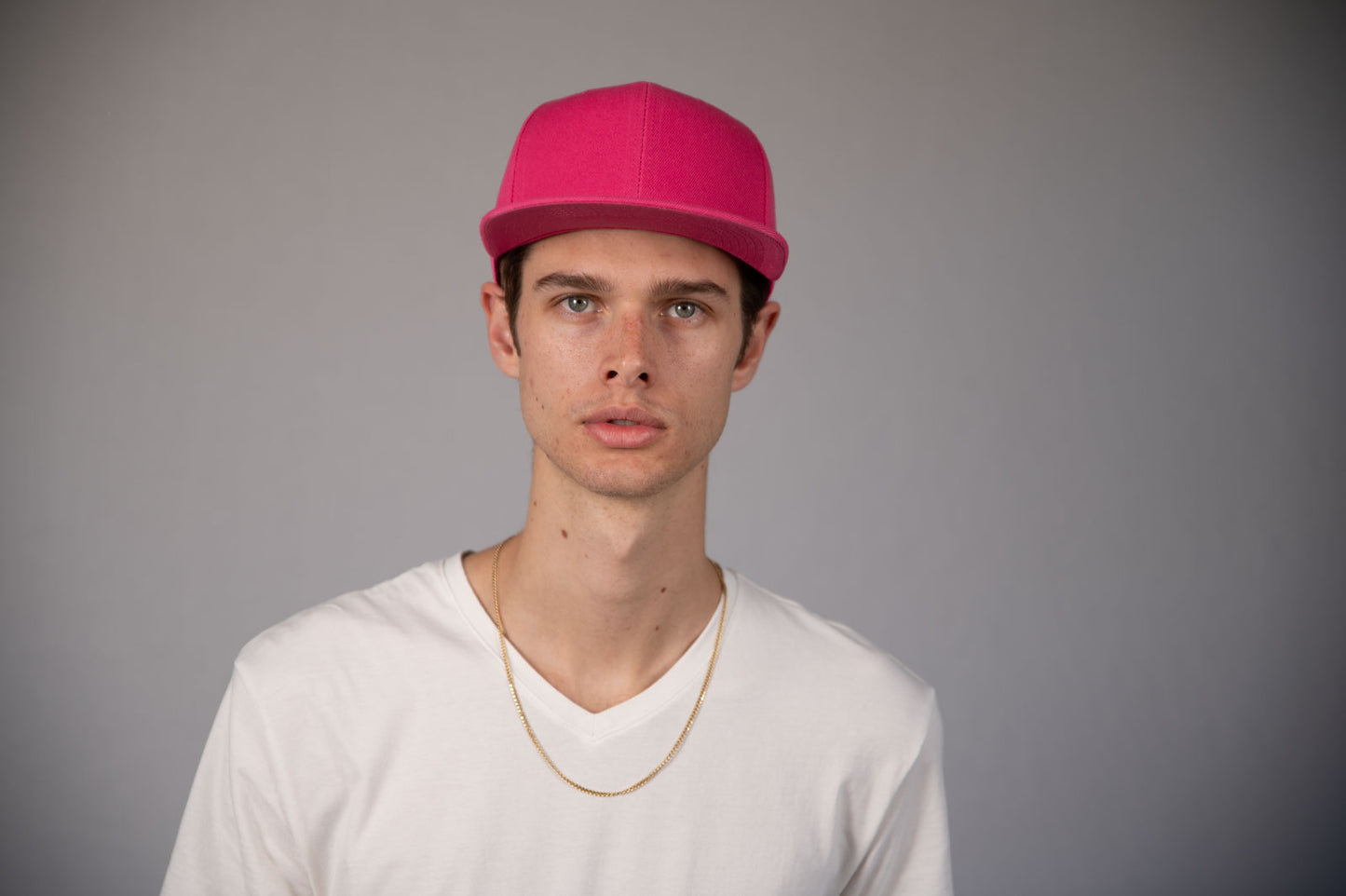 6-Panel Snapback (Flat Bill) — Solid Hot Pink — Dozen Pack