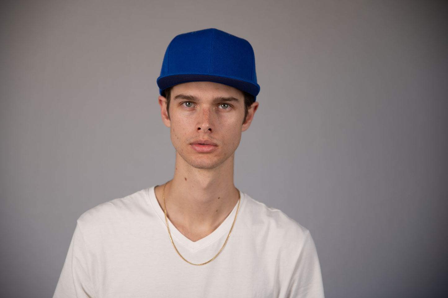 6-Panel Snapback (Flat Bill) — Solid Royal Blue — Dozen Pack