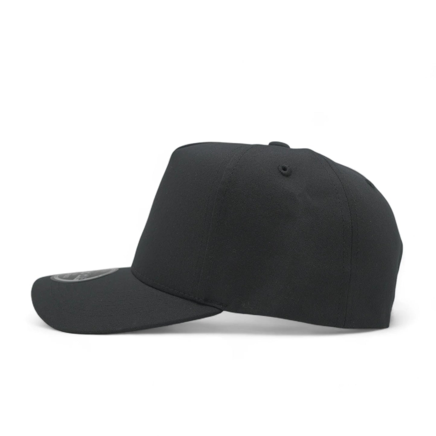 5-Panel Snapback (Curved Bill) — Black — Dozen Pack