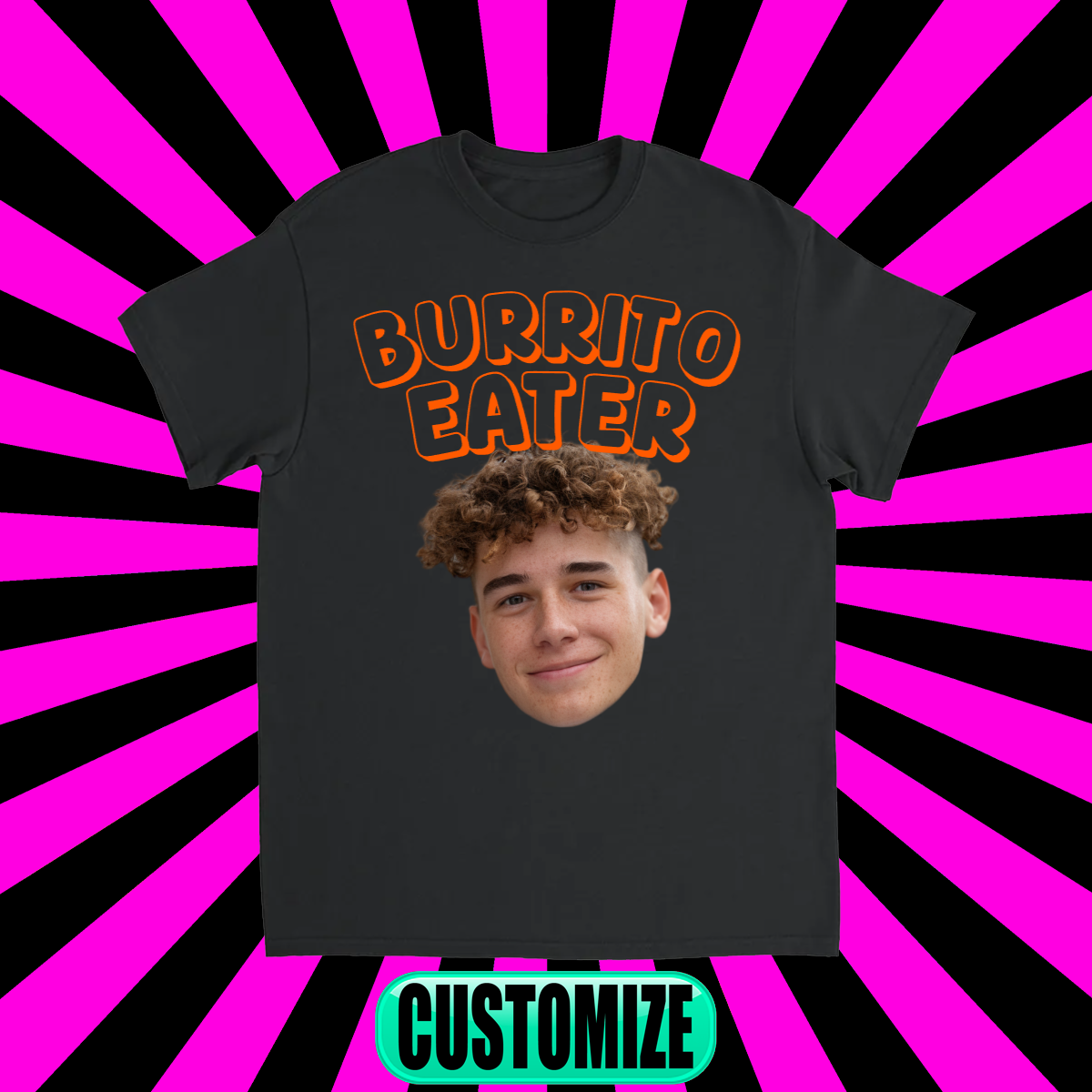 CUSTOM BURRITO EATER T-SHIRT