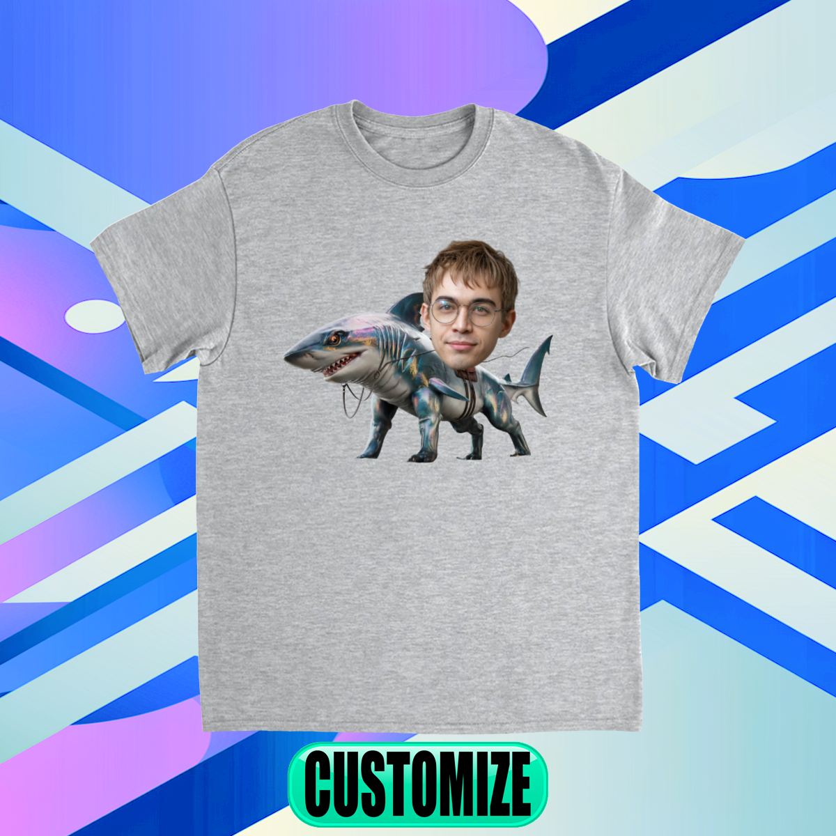 CUSTOM RIDING MOUNT T-SHIRT (SHARK HORSE)