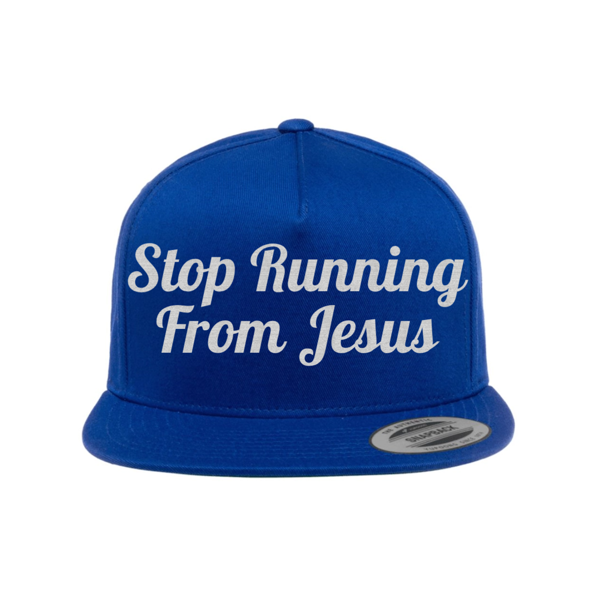 Custom Stop Running From Jesus Snapback Hat