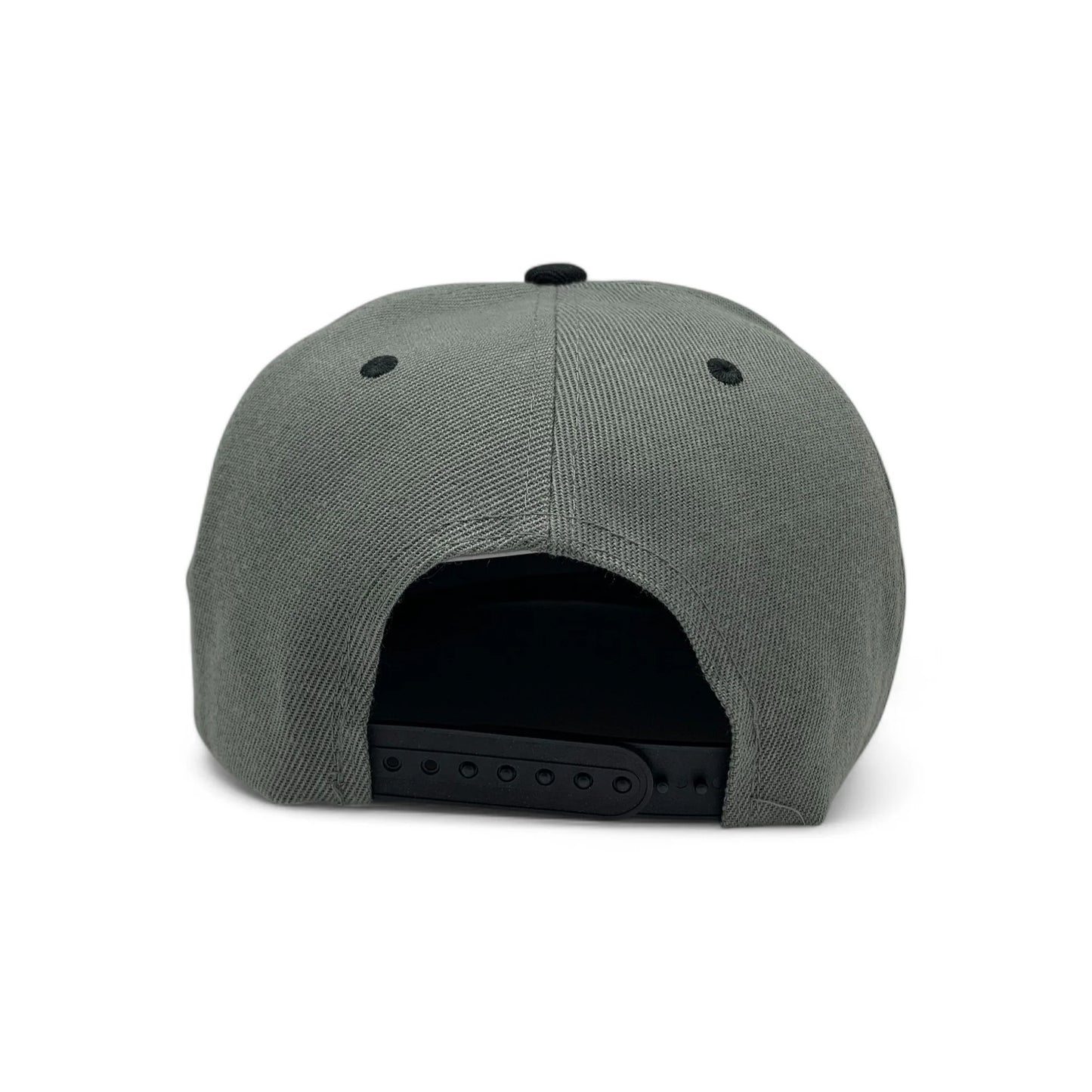 6-Panel Snapback (Flat Bill) — Dark Grey / Black Bill — Dozen Pack