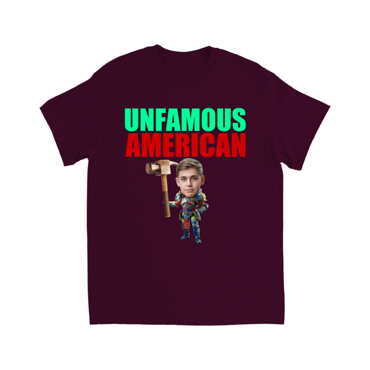 CUSTOM FIGHTING CHARACTER T-SHIRT KNIGHT W/ HAMMER (UNFAMOUS)