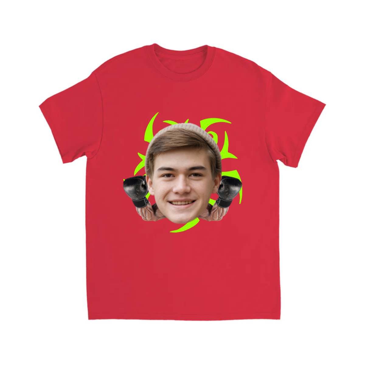 CUSTOM FACE W/ ARMS T-SHIRT (BOXING GLOVES)