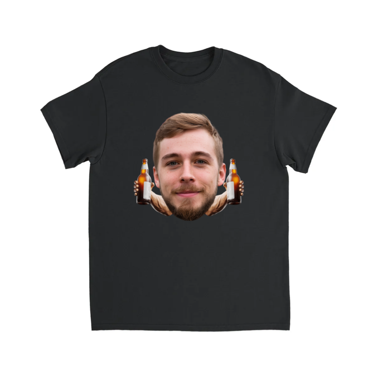 CUSTOM FACE W/ ARMS T-SHIRT (BEER)