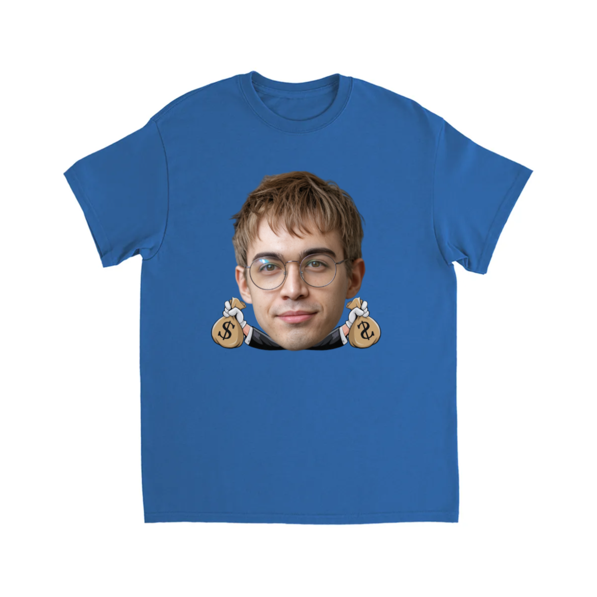 CUSTOM FACE W/ ARMS T-SHIRT (MONEY BAGS)