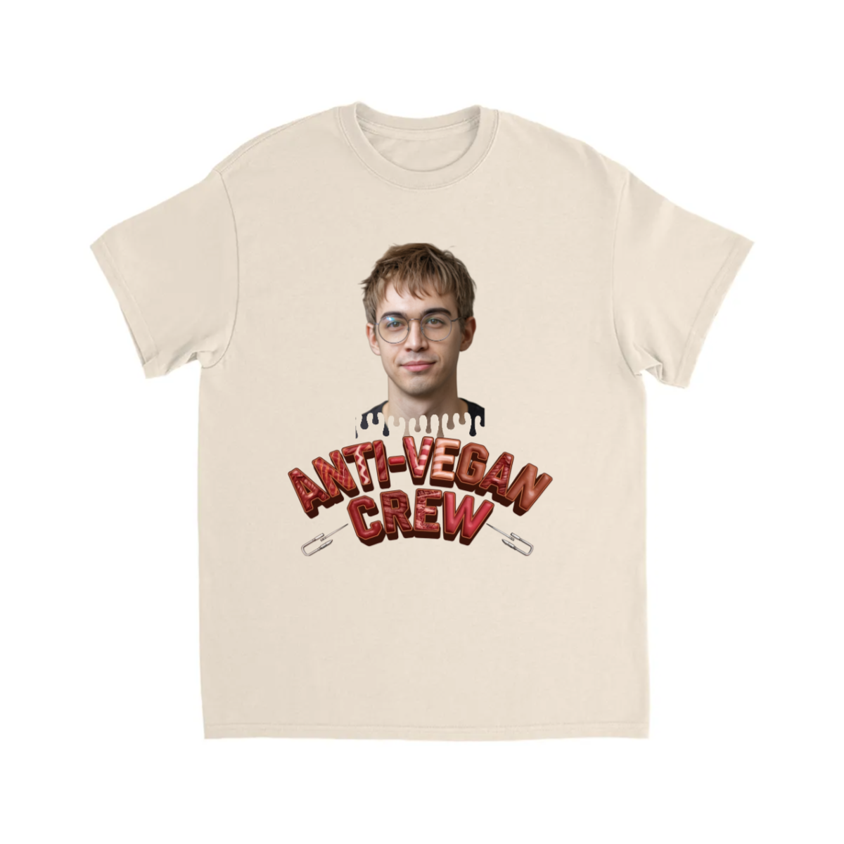 CUSTOM ANTI-VEGAN CREW T-SHIRT