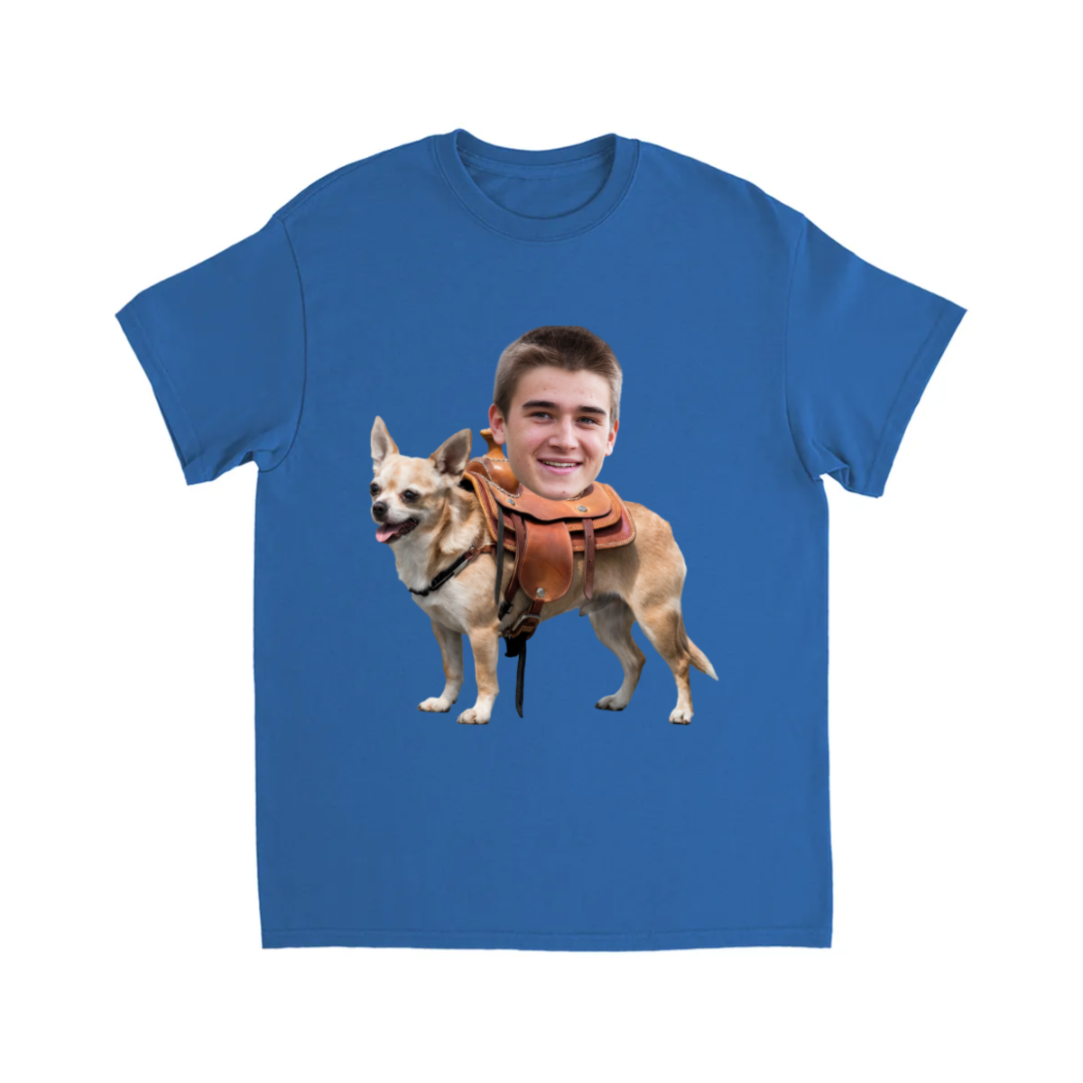 CUSTOM DARK GOLDEN RETRIEVER DOG RIDING MOUNT FACE T-SHIRT