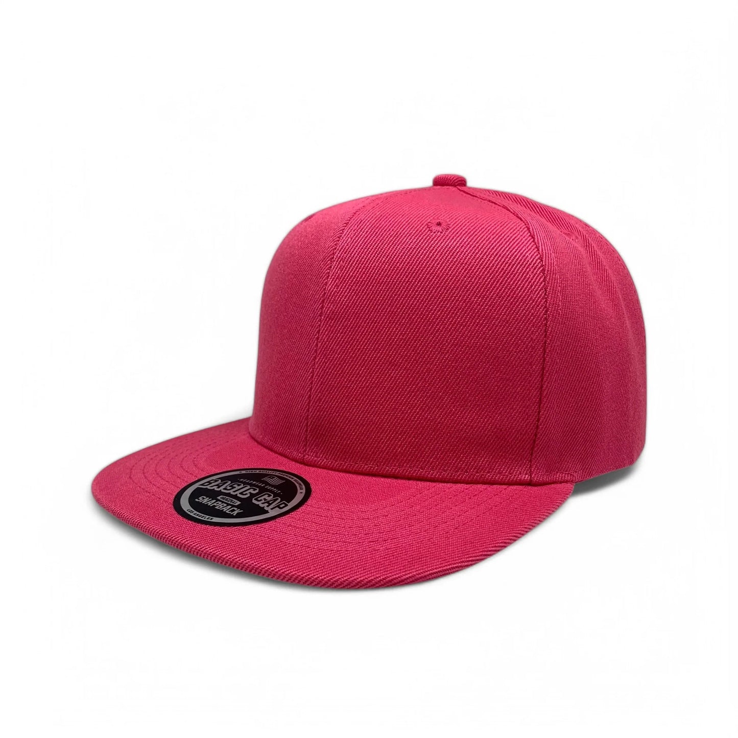 6-Panel Snapback (Flat Bill) — Solid Hot Pink — Dozen Pack