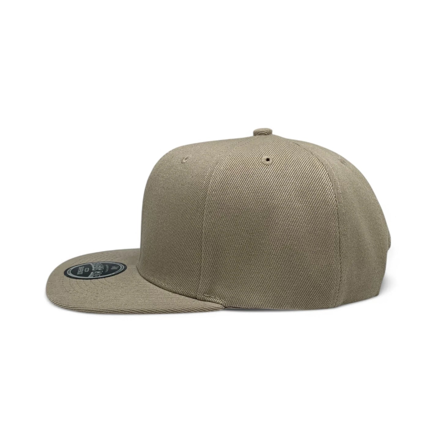 6-Panel Snapback (Flat Bill) — Solid Tan — Dozen Pack