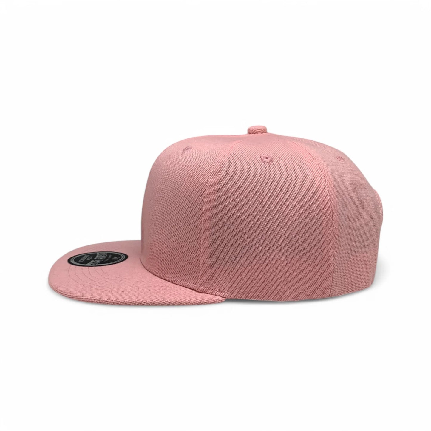 6-Panel Snapback (Flat Bill) — Solid Light Pink — Dozen Pack