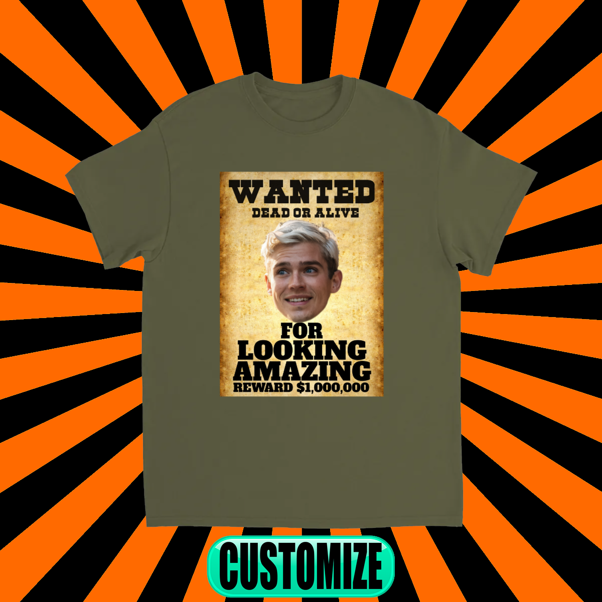 CUSTOM WANTED POSTER T-SHIRT (LOOKING AMAZING)