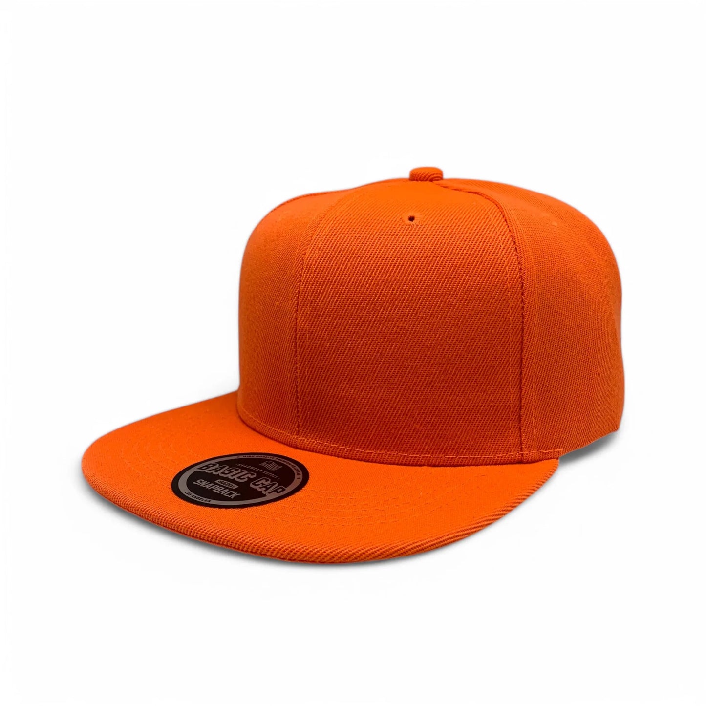 6-Panel Snapback (Flat Bill) — Solid Orange — Dozen Pack