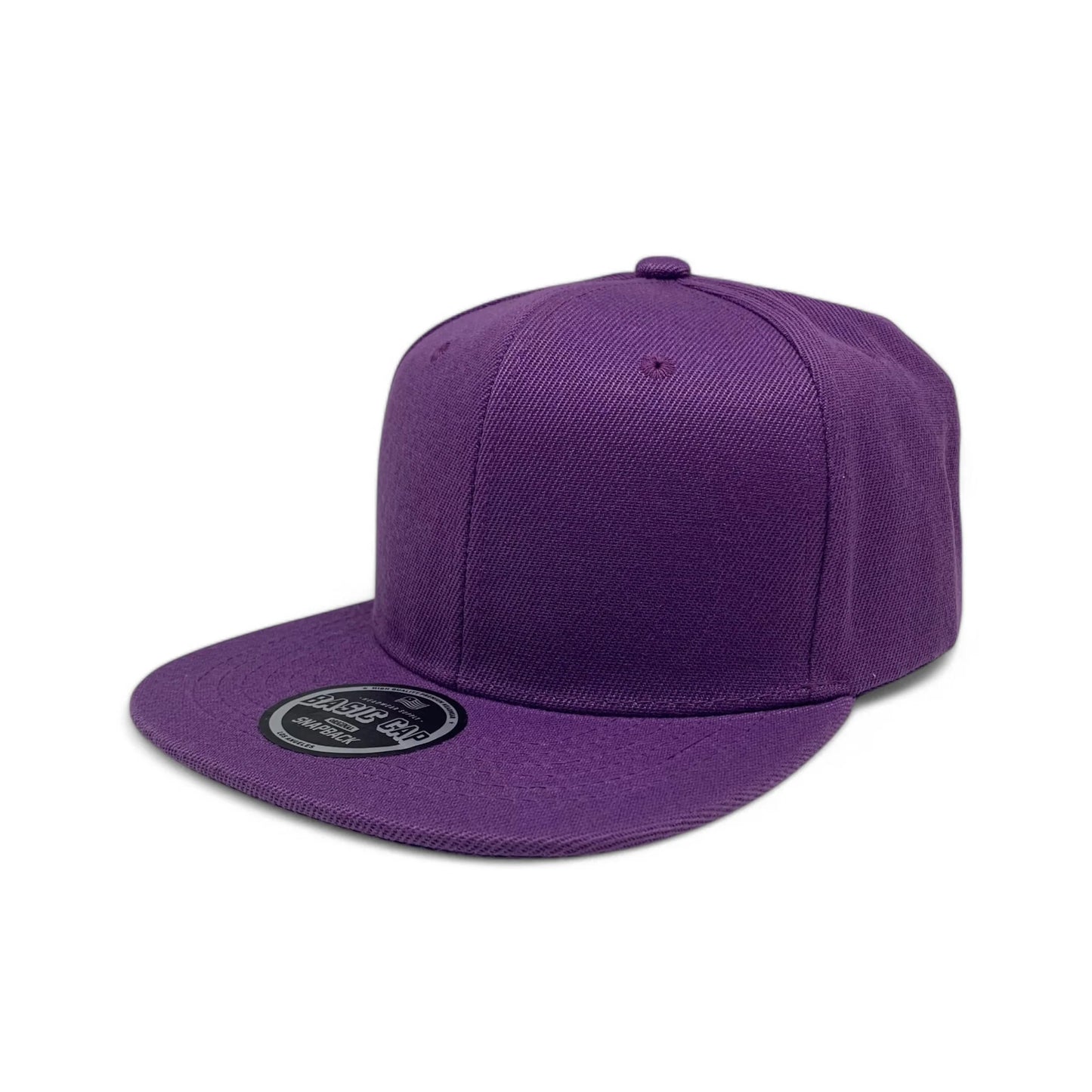 6-Panel Snapback (Flat Bill) — Solid Dark Purple — Dozen Pack