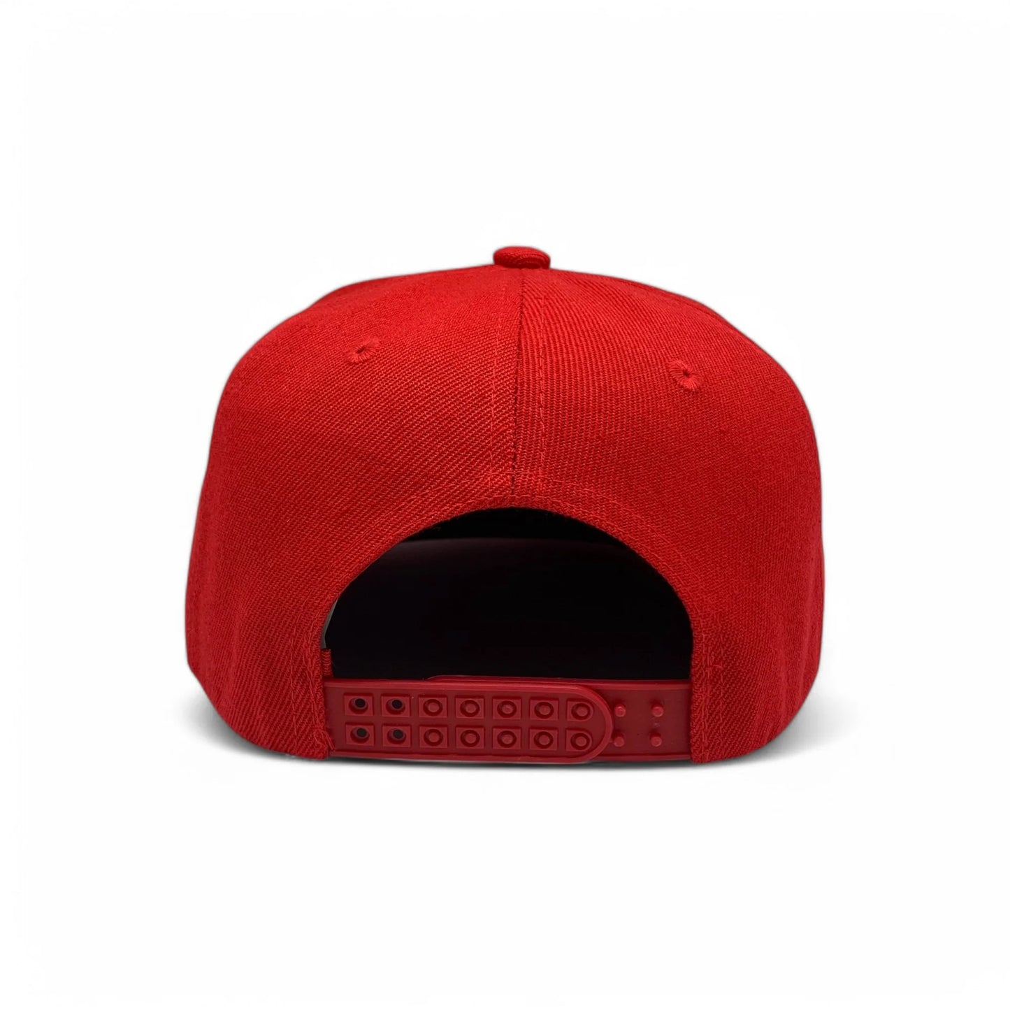 6-Panel Snapback (Flat Bill) — Solid Red — Dozen Pack