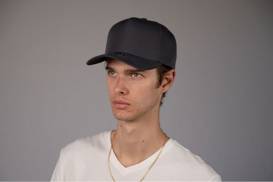 5-Panel Snapback (Curved Bill) —  Dark Grey — Dozen Pack
