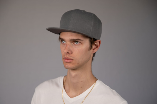 6-Panel Snapback (Flat Bill) — Solid Dark Grey — Dozen Pack