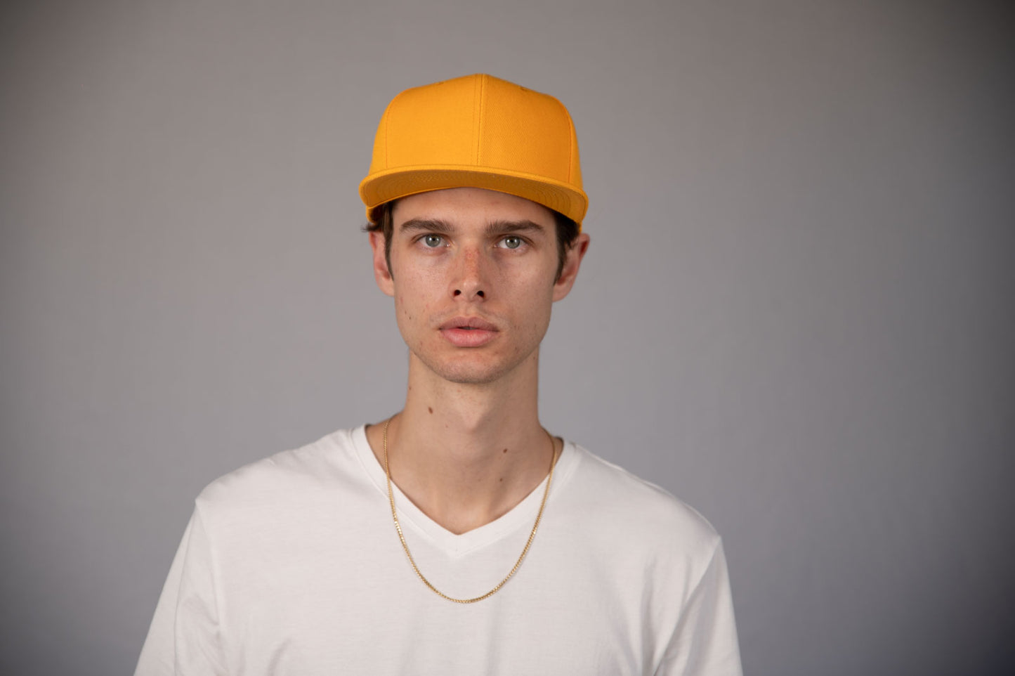 6-Panel Snapback (Flat Bill) — Solid Yellow — Dozen Pack