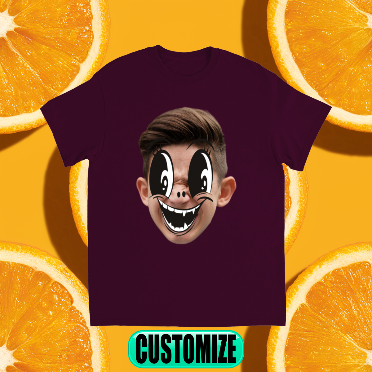 CUSTOM FACE OVERLAY T-SHIRT (#9)