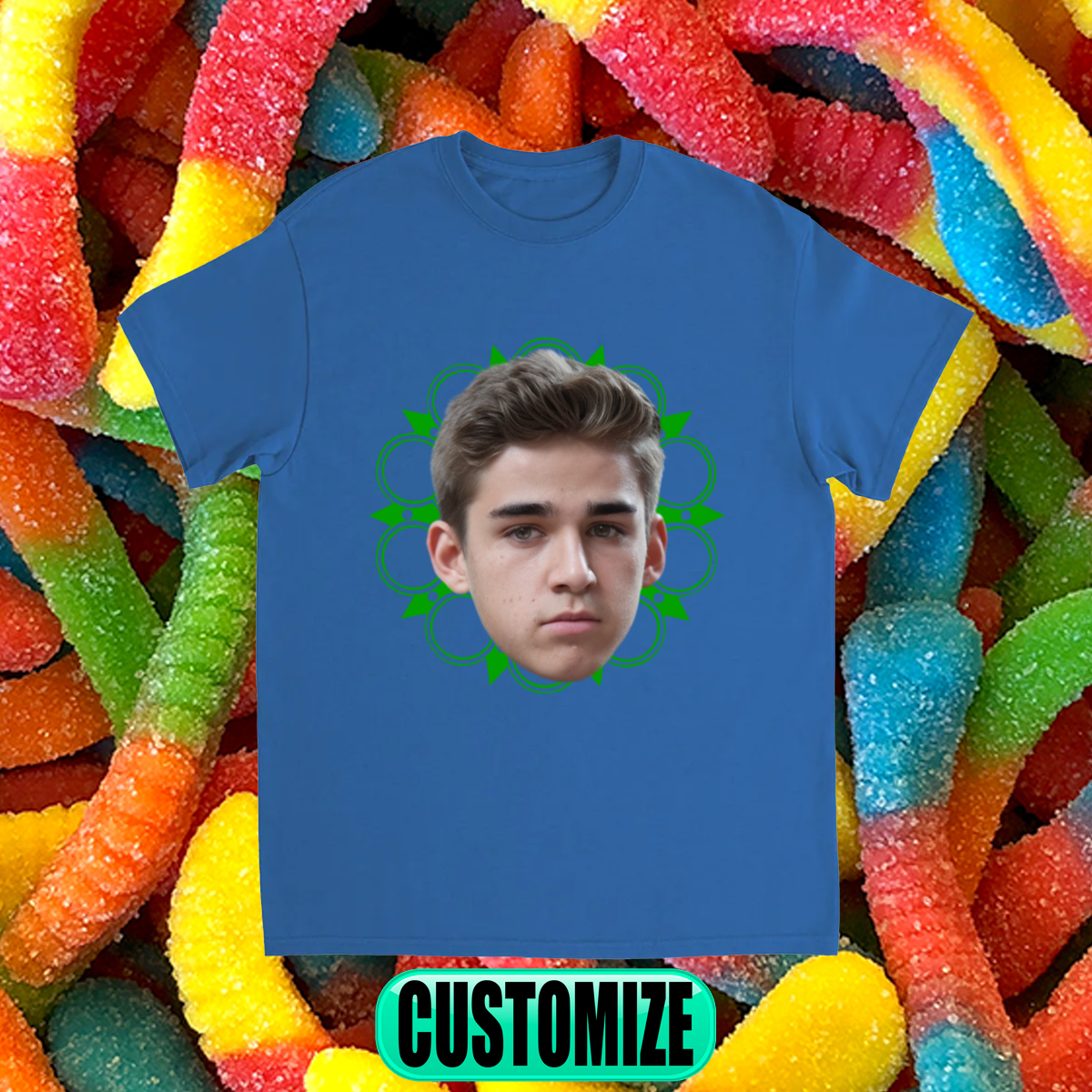 CUSTOM FACE T-SHIRT (W/ BACKGROUND) #5