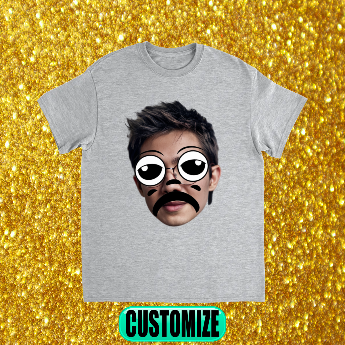 CUSTOM FACE OVERLAY T-SHIRT (FACE 4)