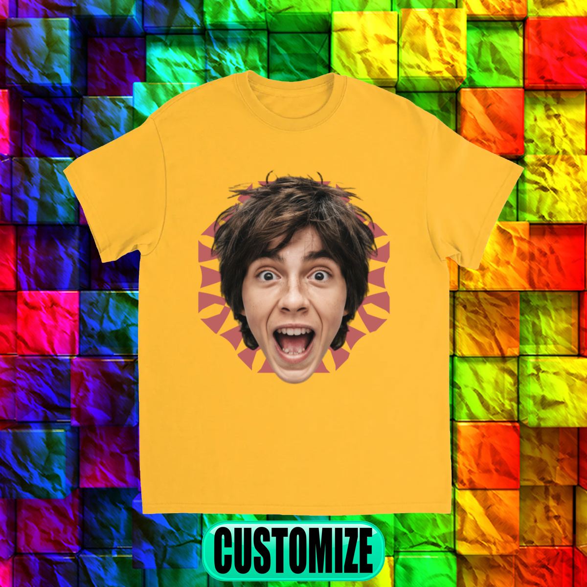 CUSTOM FACE T-SHIRT (W/ BACKGROUND) #9