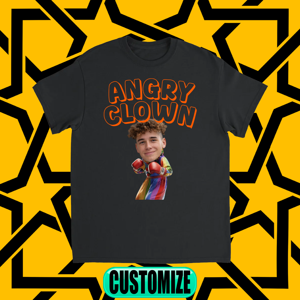 CUSTOM ANGRY CLOWN T-SHIRT