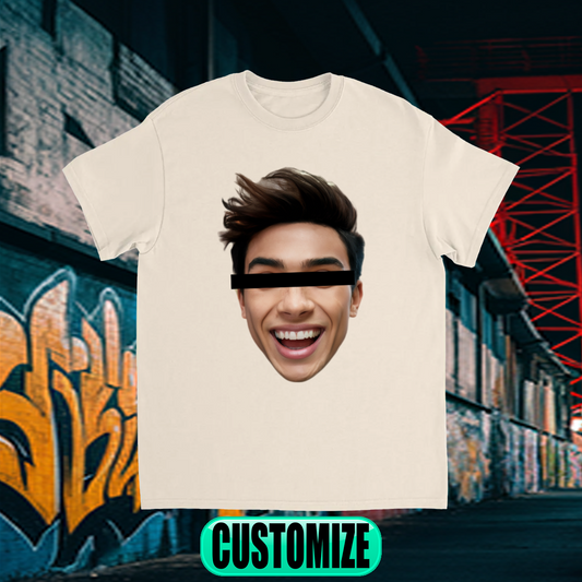 CUSTOM FACE T-SHIRT W/ BLACK LINE