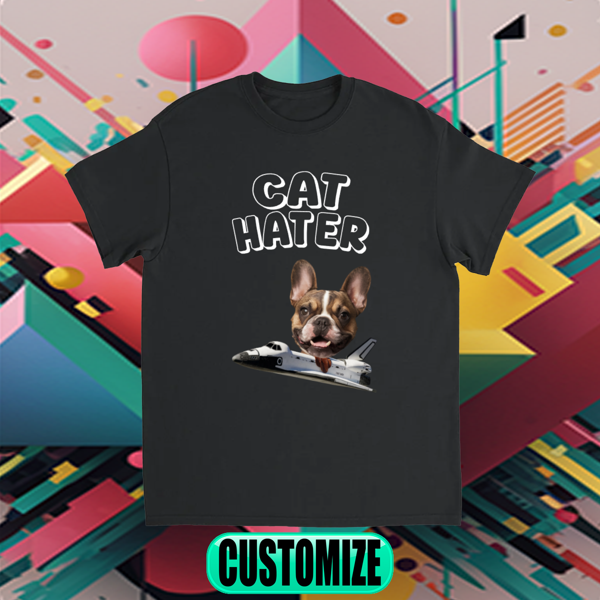 CUSTOM CAT HATER T-SHIRT (W/ RIDING MOUNT)