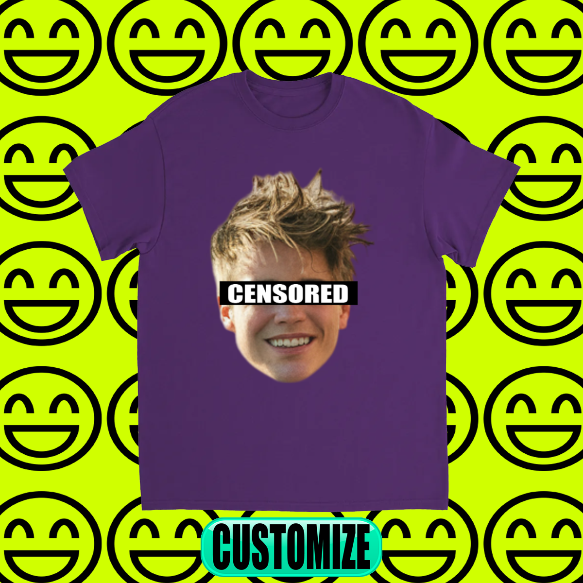 CUSTOM FACE T-SHIRT W/ CENSOR LINE