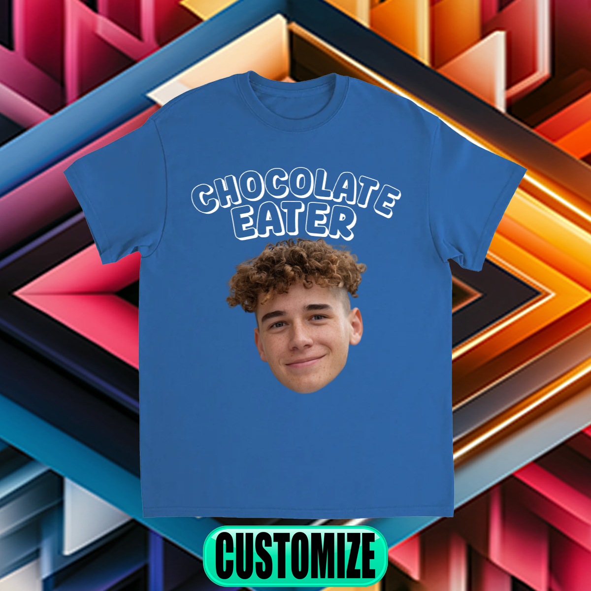 CUSTOM CHOCOLATE EATER T-SHIRT