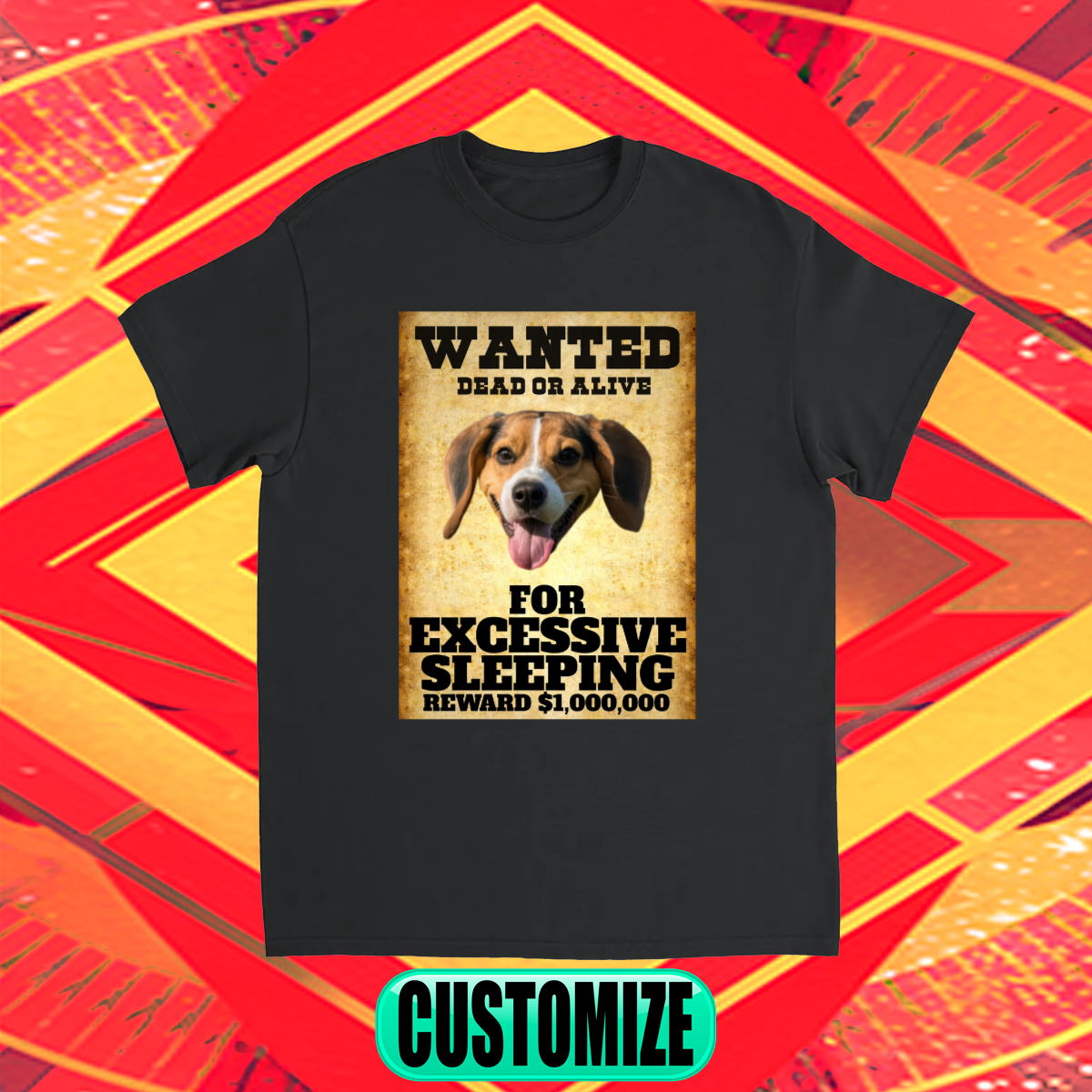 CUSTOM WANTED POSTER T-SHIRT (EXCESSIVE SLEEPING)