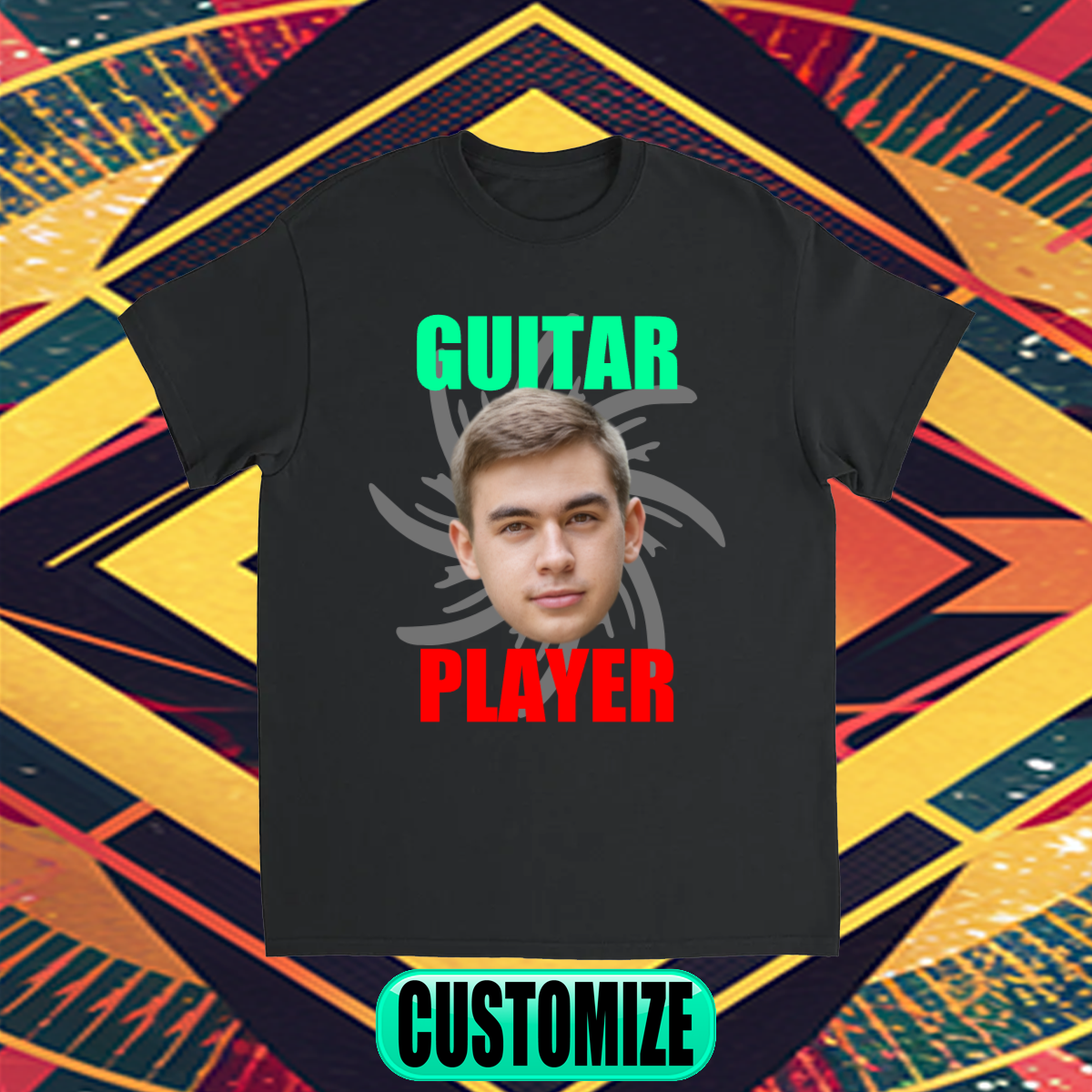 CUSTOM GUITAR PLAYER T-SHIRT