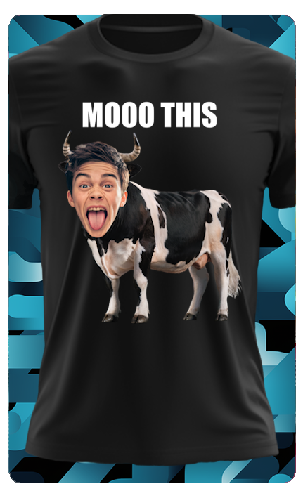 COW T SHIRT (W/ TEXT)