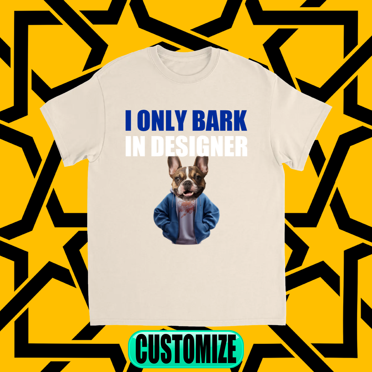 CUSTOM I ONLY BARK IN DESIGNER T-SHIRT