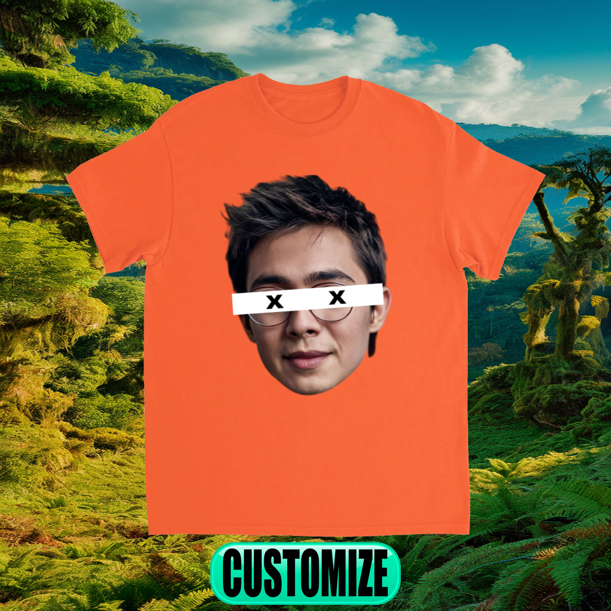 CUSTOM FACE T-SHIRT W/ X EYES