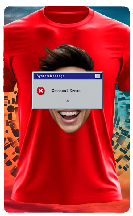 CRITICAL ERROR FACE T SHIRT