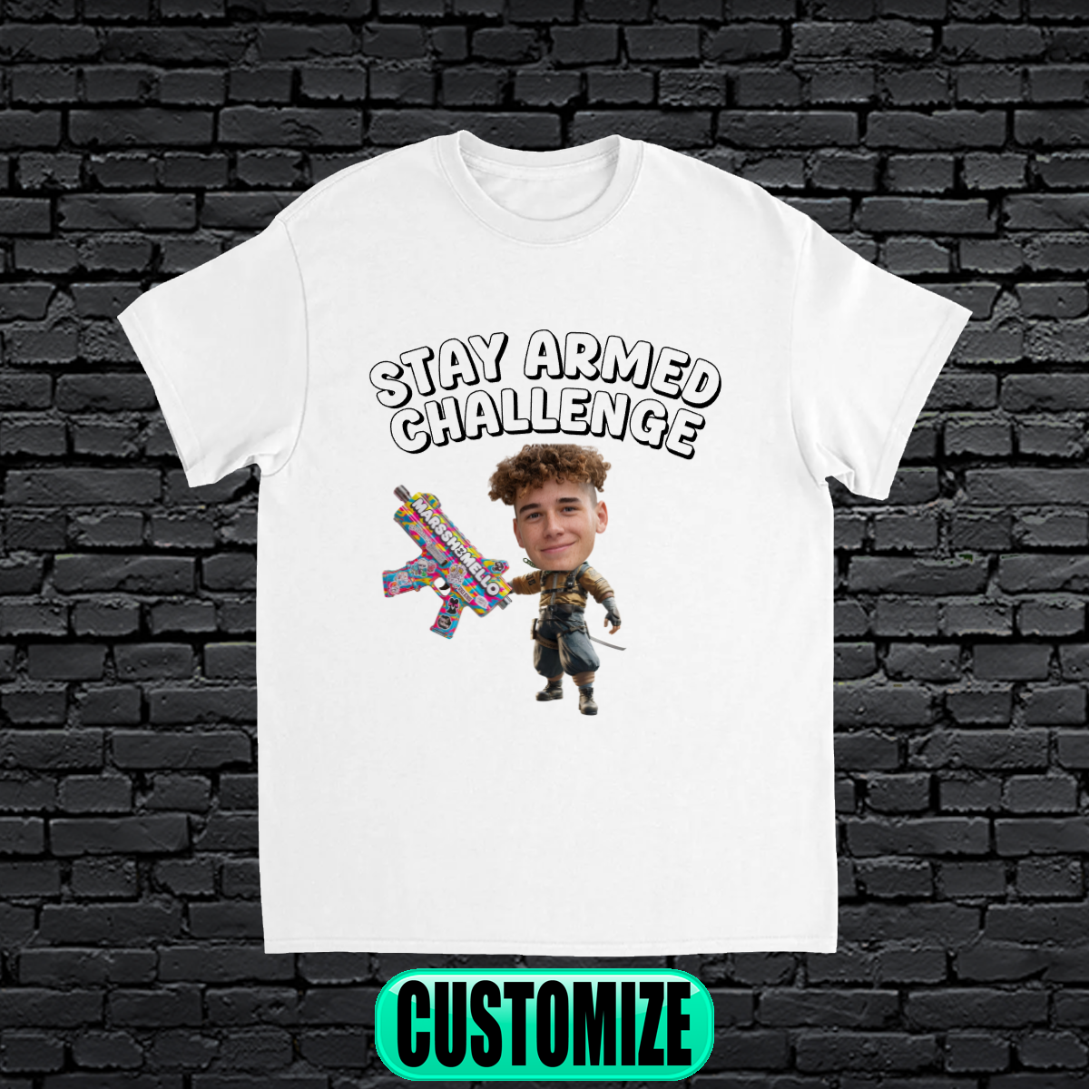 CUSTOM STAY ARMED CHALLENGE T-SHIRT