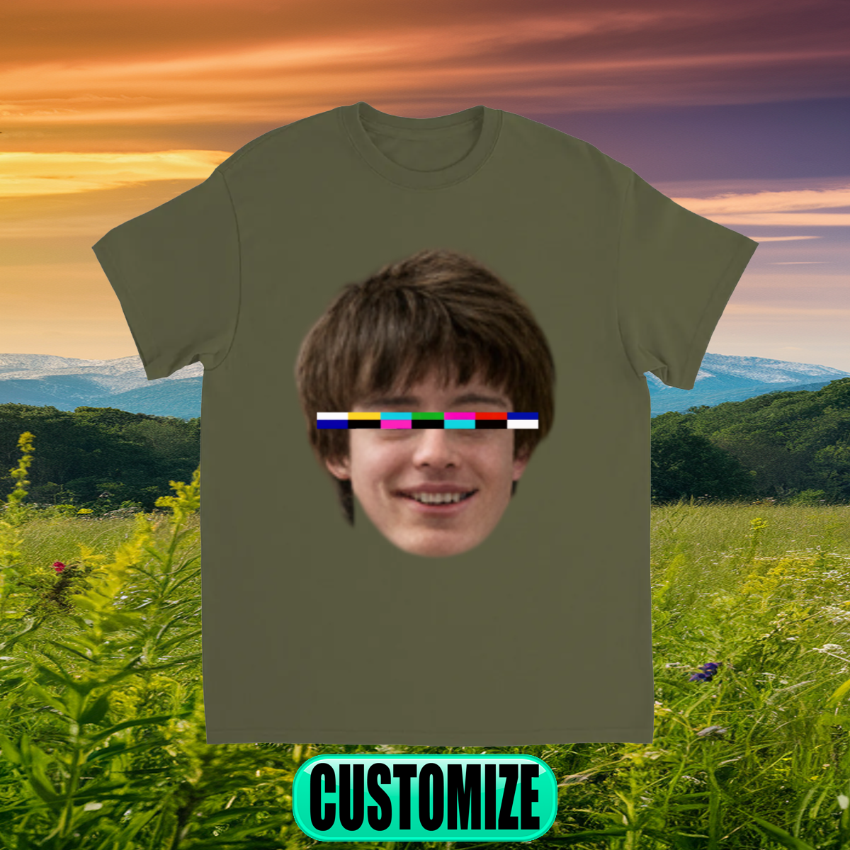 CUSTOM FACE T-SHIRT W/ ERROR BAR