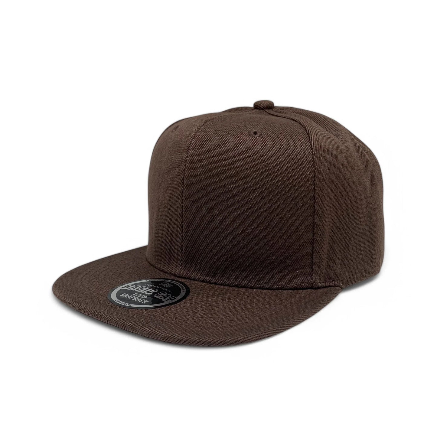 6-Panel Snapback (Flat Bill) — Solid Dark Brown — Dozen Pack