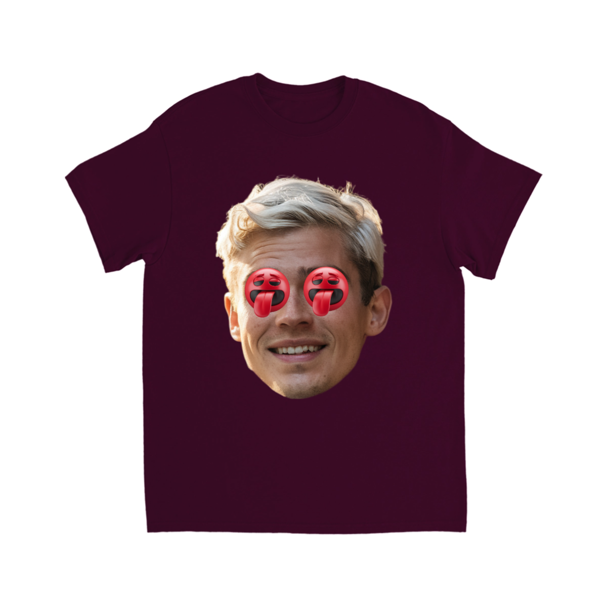 CUSTOM FACE T-SHIRT W/ RED EMOJI