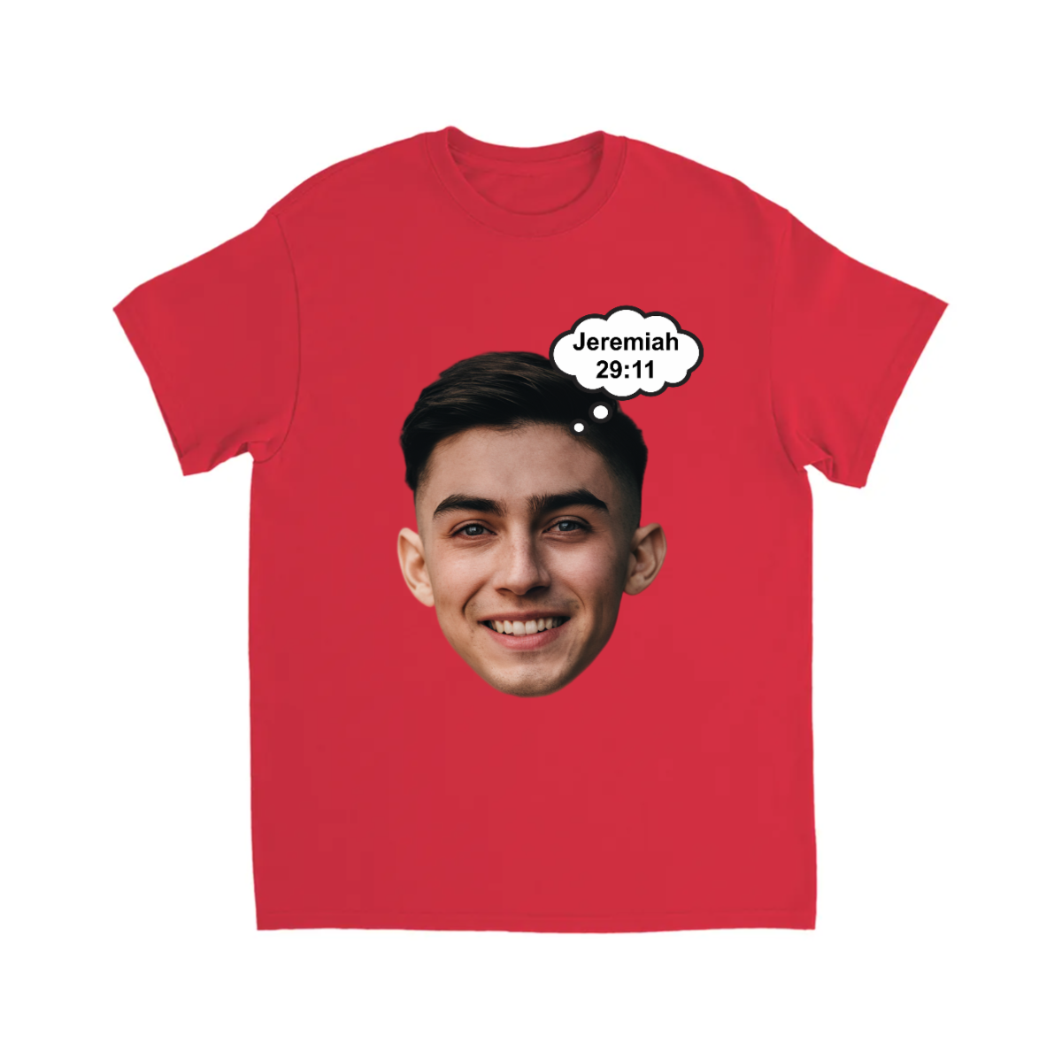 CUSTOM FACE T-SHIRT WITH GOD IS GOOD THOUGHT BUBBLE