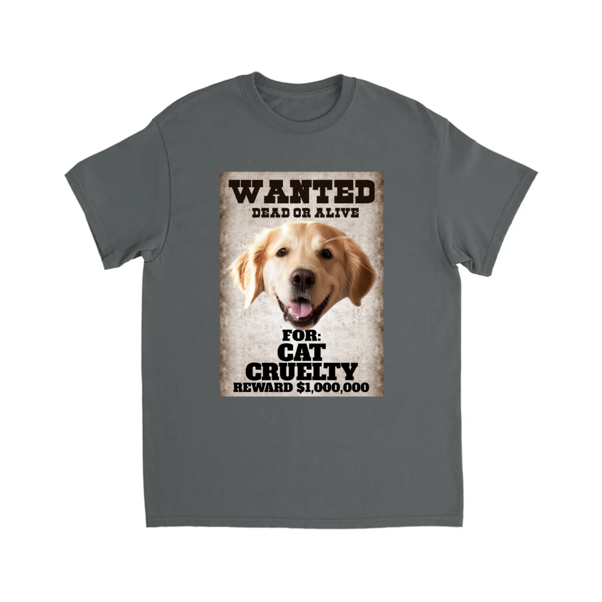 CUSTOM WANTED POSTER T-SHIRT (CAT CRUELTY)